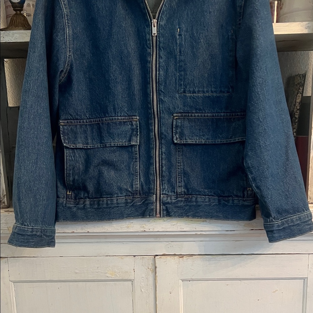 H&M Dark Blue Denim Zip Jacket Brand New Size XS !!!! - Picture 2 of 8